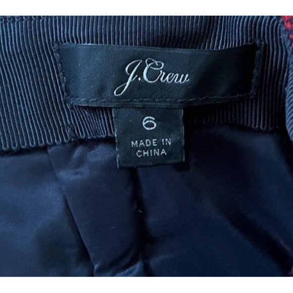 J Crew Red Green Holiday Lattice Print Wool Blend Pencil Skirt Size 6 - Picture 5 of 9